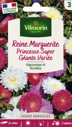 Discount VILMORIN Reine Marguerite Princesse Super Géante Variée - graines à semer