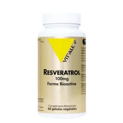 Sale VIT'ALL+ Resveratrol en boite de 100 mg - La boite de 60 gélules