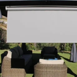 Outlet COULEURS DU MONDE Rideau brise soleil coloris gris en polyester plein