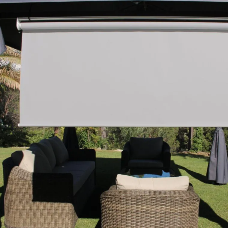 Outlet COULEURS DU MONDE Rideau brise soleil coloris gris en polyester plein