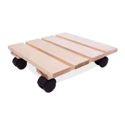 LOUIS MOULIN Roule-plante carré en bois brut Basics - 30 x 30 cm