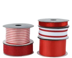 Sale KAEMINGK Ruban décoratif en polyester rouge - 300 cm