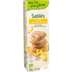 Best MA VIE SANS GLUTEN Sablés citron et graines de chia 150 g