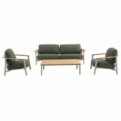 Best ROYAL GARDEN Salon bas en teck FSC beige/vert KEMO