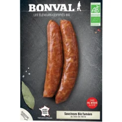 Hot BONVAL Saucisses fumées x 2/ 200 g