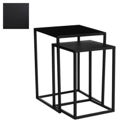 Sellette carrée en métal noir Goa taille 2 - 30 x 30 x 42 cm