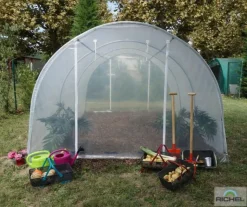 Online RICHEL Serre tunnel pieds droits, 2 portes zippées, SERRES - 13.5m²