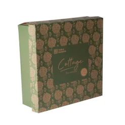 Best BASTIDE Service apéritif en porcelaine motifs floraux Cottage - 1 Plateau et 6 coupelles