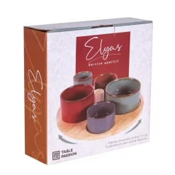 Clearance BASTIDE Service apéritif en porcelaine multicolore Elyas - 1 Plateau et 6 coupelles
