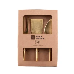 Hot BASTIDE Service de 3 couverts à fromage en métal finition dorée Elite -17,5 cm
