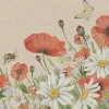 Best ESSCHERT DESIGN Serviette en papier recyclé 2 plis motif fleurs Floral Poppies x 25 - 33 x 33 cm