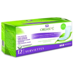 ORGANYC Serviette normale pour incontinence - 12 pièces