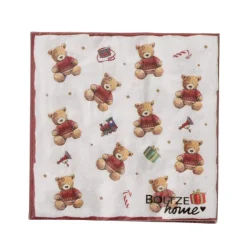 Clearance BOLTZE Serviettes en papier blanches à motifs ourson Bailey x 20 - 16,5 x 16,5 cm