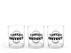Set de 3 gobelets Bistrot coloris transparent en verre - 28 cl
