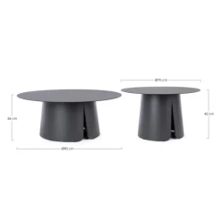 Online BIZZOTTO Set de 2 tables basses en aluminium anthracide Bryan
