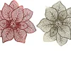 Best KAEMINGK Set de table poinsettias coloris rouge en cuir - Ø 44 cm