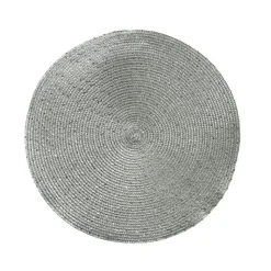 New Set de table rond en polypropylène argent - Ø 38 cm