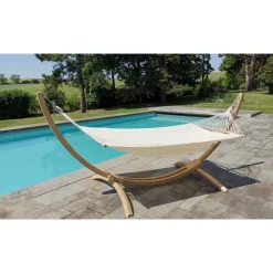 Best JOBEK Set hamac coloris marron en bois certifié FSC® Eskapade Caraïbes - 320 x 120 x 120 cm