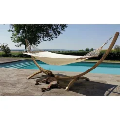 Best JOBEK Set hamac coloris marron en bois certifié FSC® Eskapade Caraïbes - 320 x 120 x 120 cm