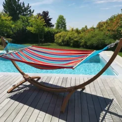 Best JOBEK Set support et hamac EsKapade coloris multicolore Canoa en bois et polypropylène Hamacs - 323 x 125 x 128 cm