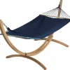 Best JOBEK Set support et hamac EsKapade coloris bleu marine en bois et polypropylène certifié FSC® Hamacs - 323 x 125 x 128 cm