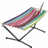 Outlet JOBEK Set support et hamac MetaliK coloris multicolore Magifico en métal et polypropylène Hamacs - 300 x 140 x 95 cm