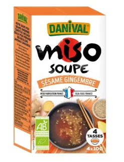 Hot DANIVAL Soupe Miso sésame gingembre bio - 4 x 10 g