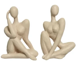 Outlet KAEMINGK Statue coloris blanc en polyrésine - 13 x 10,5 x 20 cm