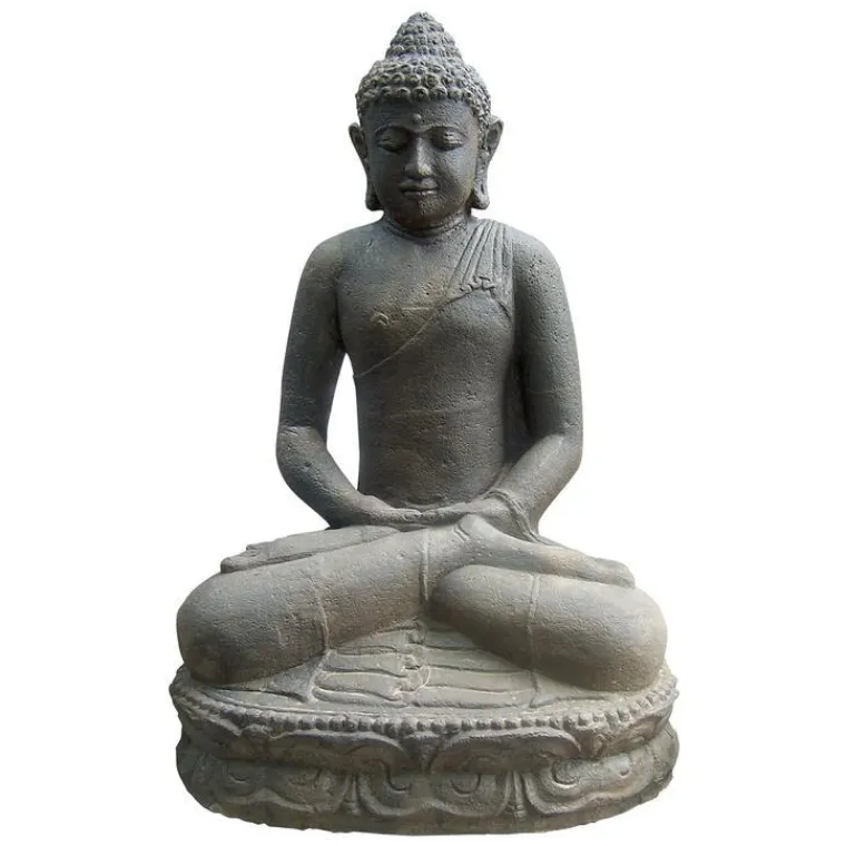 Clearance DÉCORIALE Statue de jardin Bouddha assis H 60 cm