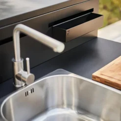 FORGE ADOUR Support évier fermé en acier noir forme comptoir de bar - 90 x 97,2 x 112,5 cm