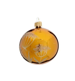 Outlet Suspension boule décorative nature coloris orange en verre - Ø 7 cm