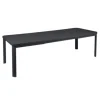 Discount FERMOB Table 2 allonges en aluminium coloris carbone Oléron - 155/255 x 100 x 74 cm