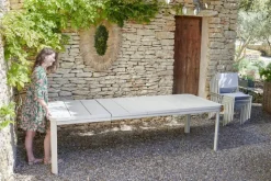 New FERMOB Table avec rallonges coloris gris en acier Oléron - 82 x 82 x 74 cm