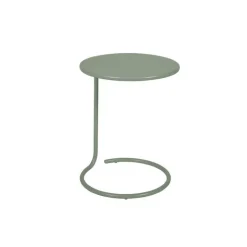Clearance FERMOB Table basse déportée ronde en acier coloris cactus Coolside - Ø 42 x 53 cm