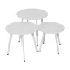 Table d'appoint ronde en acier époxy blanc - PROLOISIRS Massai - Ø50 cm