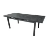 New Table de jardin extensible en aluminium coloris noir et granite Carlina -160 à 210 x 90 x 76 cm