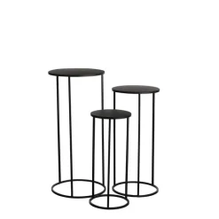 Table de service Quinty en métal noir T2 Edelman Hollande - Ø 27 x 60 cm