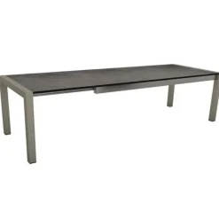 New STERN Table extensible coloris gris en aluminium - 294 x 100 cm
