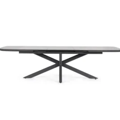 Outlet BIZZOTTO Table extensible en aluminium anthracide et pierre sintérisée Pascal Anthracite