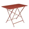 Clearance FERMOB Table pliante en acier coloris ocre rouge Bistro - 97 x 57 x 74 cm