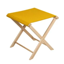 Best JARDIN PRIVÉ Tabouret pliant coloris jaune en coton - 43 x 43 x 42 cm