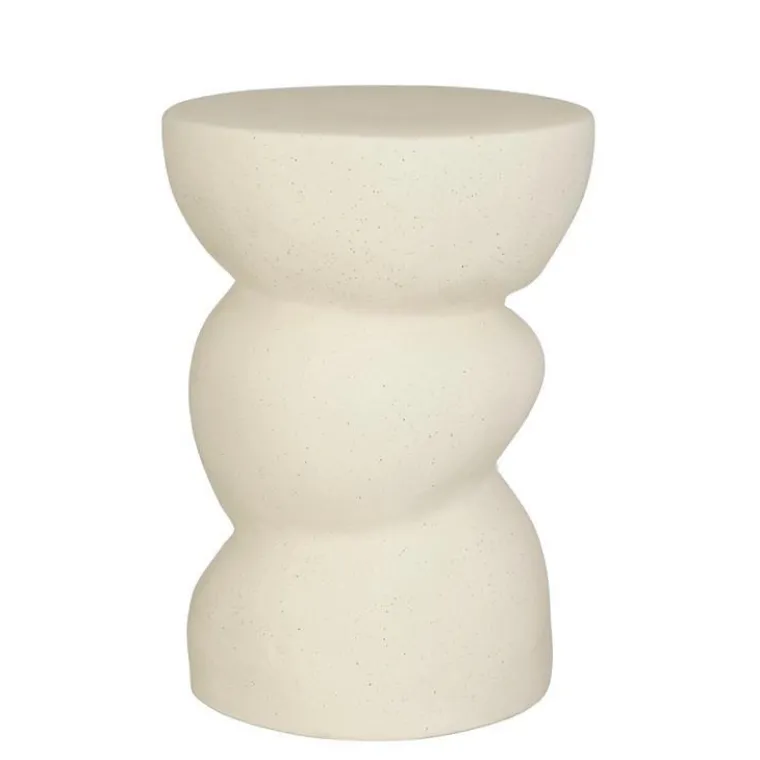 EDELMAN Tabouret/Sellette en céramique crème - Ø 26 x H 36,5 cm