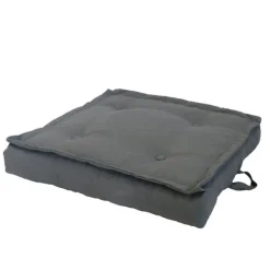 Best NP CRÉATION Tatami coussin de sol en polyester/coton gris Pierre - 66 x 66 x 15 cm
