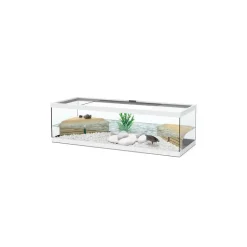 Clearance AQUATLANTIS Terrarium blanc avec 2 plateformes et pompe TC500 Tortum 100