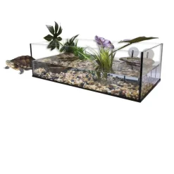 Best AQUAVIE Terrarium pour tortue d'eau aquatique coloris blanc kit aqua 100 – 100 x 40 x 30 cm