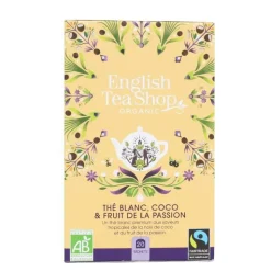 Clearance ENGLISH TEA SHOP Thé blanc bio coco et fruit de la passion - 20 sachets