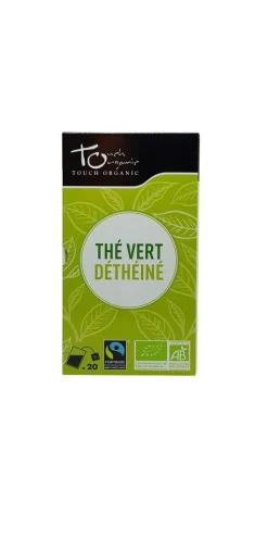 New TOUCH ORGANIC Thé vert déthéiné Bio - boîte de 20 sachets
