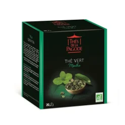 Hot THES DE LA PAGODE Thé vert Menthe bio Thés de la Pagode - 40 g / 20 infusettes