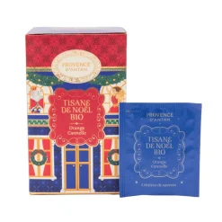 Sale PROVENCE D'ANTAN Tisane de Noël orange cannelle bio - 30,6 g dans une boîte ronde avec couvercle