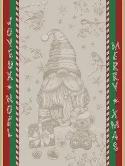 Discount SAFECO Torchon Jacquard Nisse coloris beige en coton - 50 x 70 cm